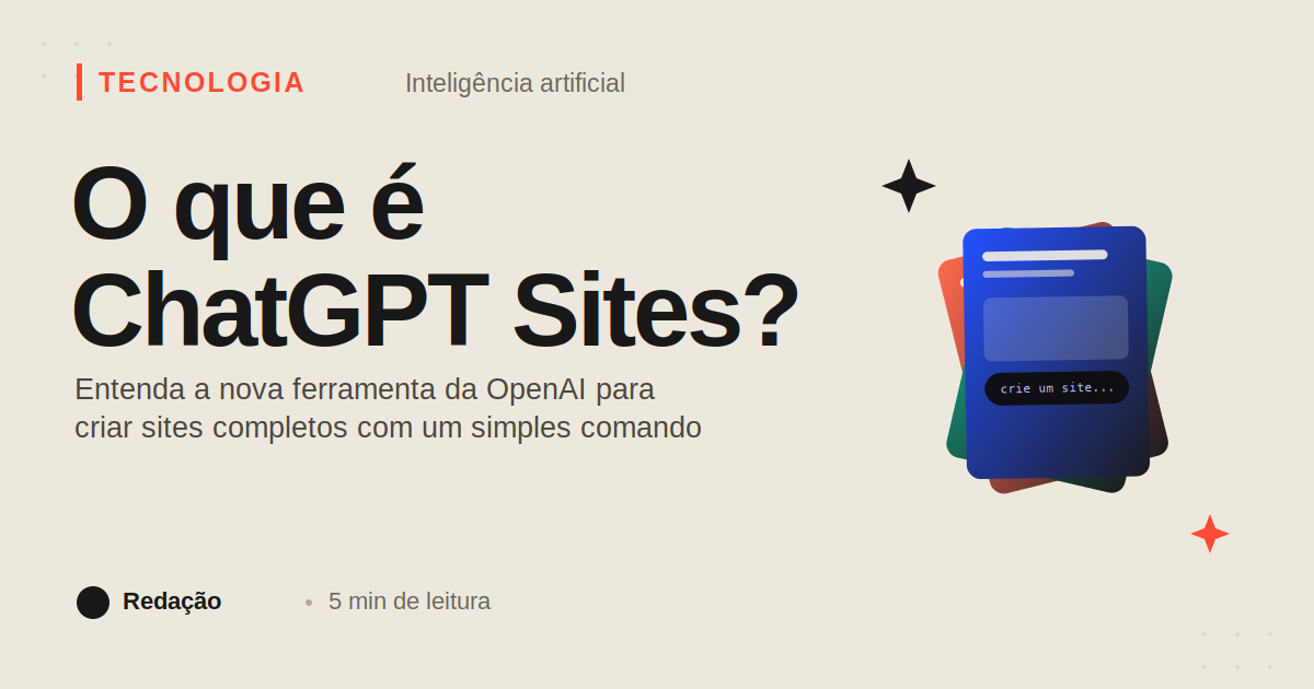 Capa: O que é ChatGPT Sites? Entenda a ferramenta da OpenAI para criar sites com inteligência artificial